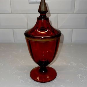 Amber Glass Decorative Jar